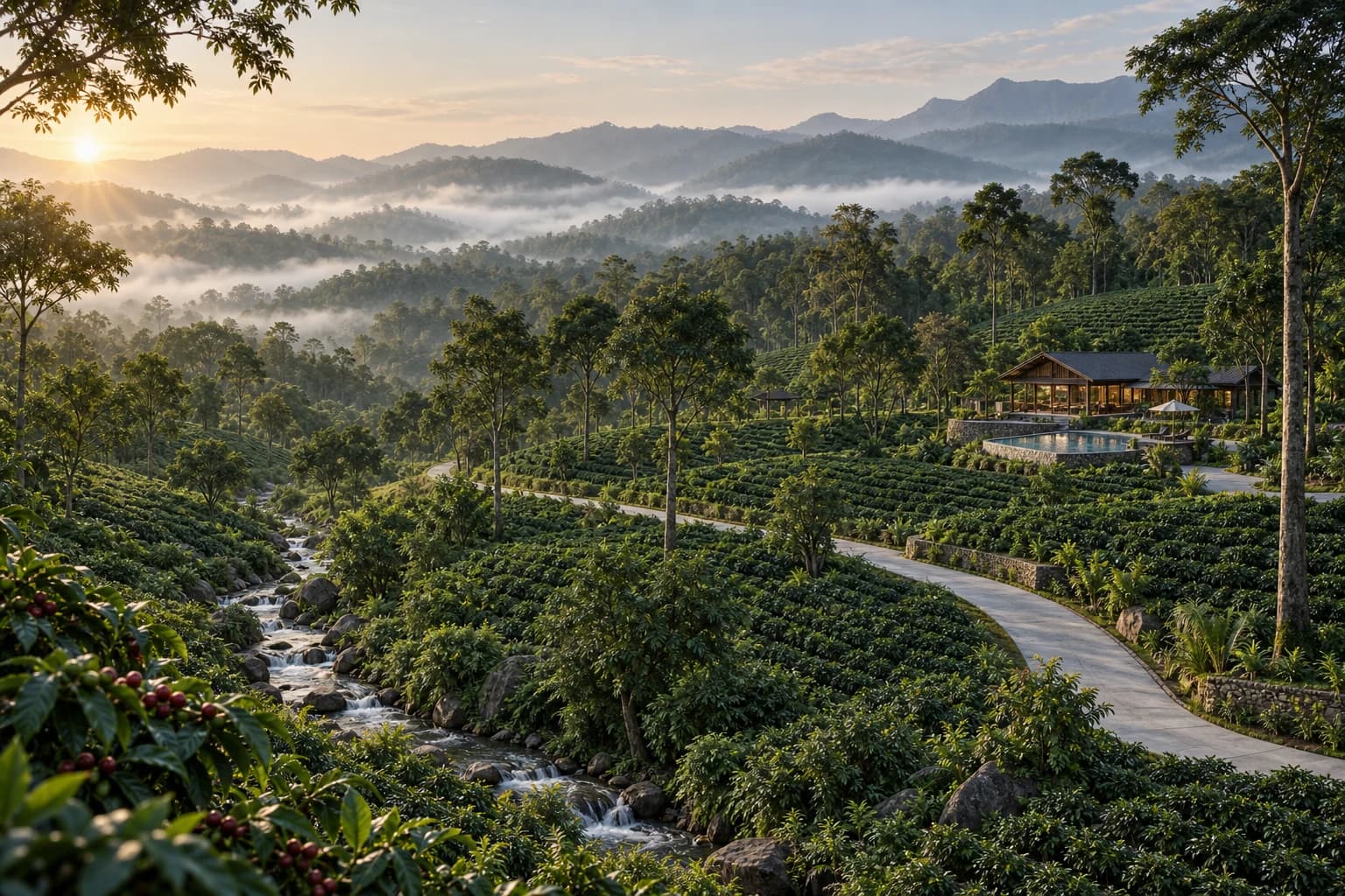 Concept visualization of Star Garden coffee estate in Madikeri