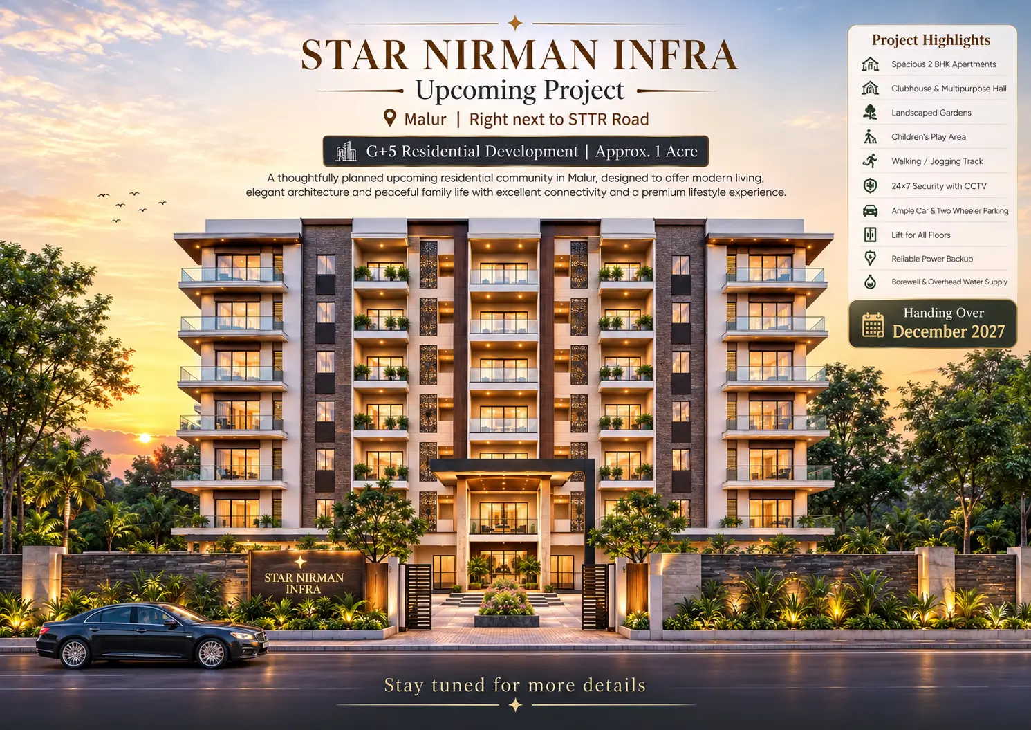 Star Nirman Infra upcoming apartment development in Malur