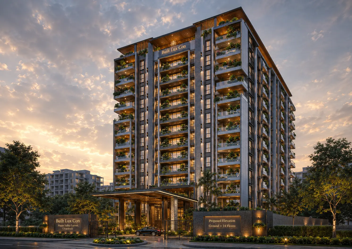 Built Lux Con proposed ultra-luxury apartment exterior