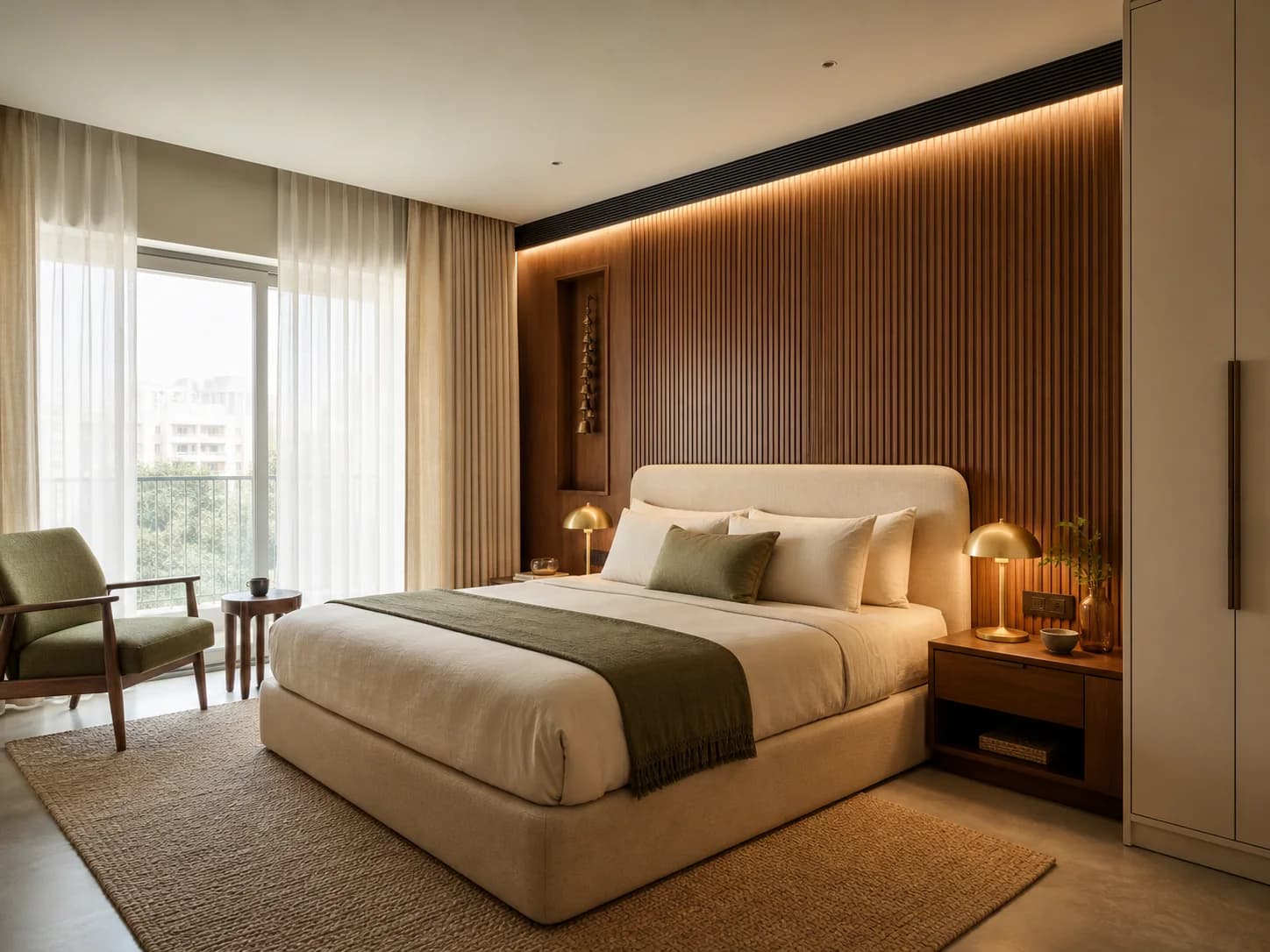 The Walnut Bedroom by Star Spaces in Koramangala